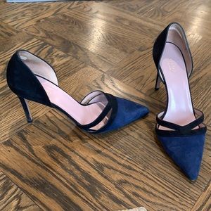 GUCCI FROM TOM FORD DAYS NAVY BLACK SUEDE D’ORSAY PUMPS